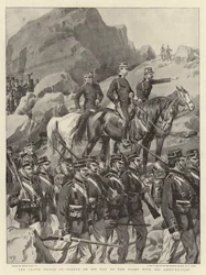 The Crown Prince of Greece on his way to the Front with his Aides-de-Camp